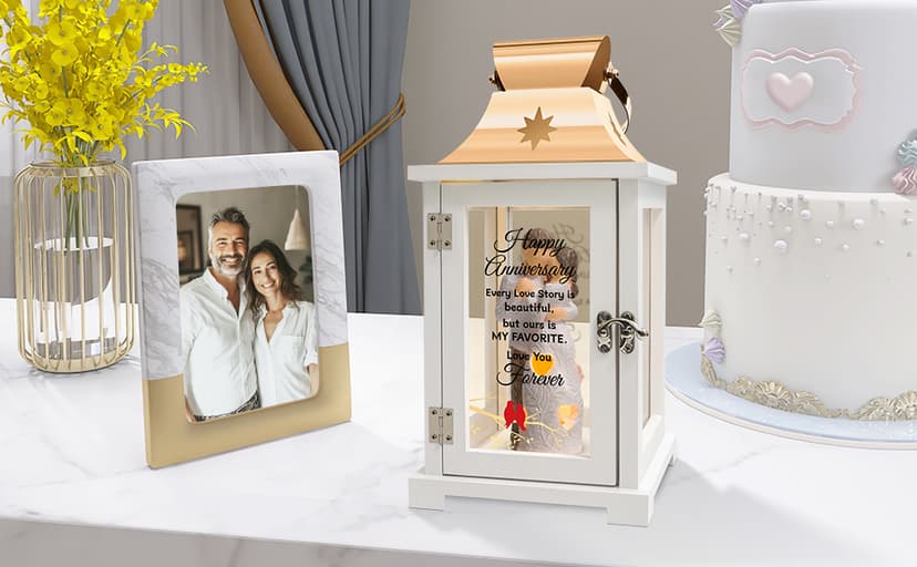 Wedding Anniversary Lantern Gift for Couple Wife Women Her Husband, Best Anniversary Wedding Gift for Couple Wife Parents 1st, 5th, 25th, 50th