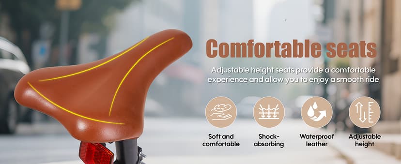 20 Inch Folding Bike for Adults, 7-Speed Foldable Bike for Women & Men, Foldable Bicycle with Dual Disc Brake, Portable Commuter City Bikes with Adjustable Saddle