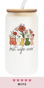 Gifts for Wife from Husband - Wedding Anniversary for Women, Birthday, Mothers Day, Christmas Wife Gifts for Her - Romantic Love Gift for Her - 16 Oz Can Glass