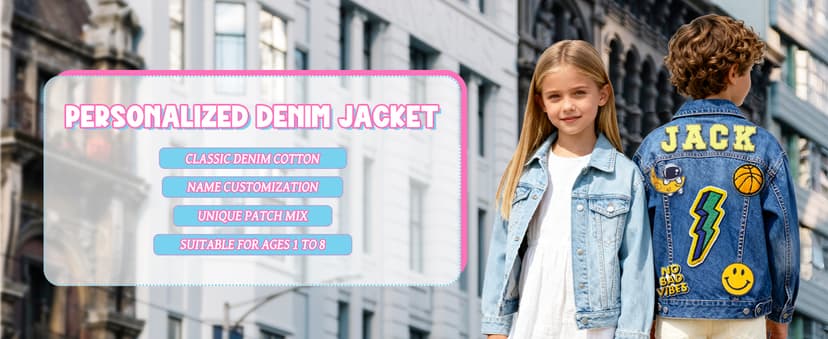 1-10 Year Old Girl Boy Birthday Gifts, 4t girl clothes, Personalized Jean Jacket Toddler Girl Boy Personalized Name Jean Jacket for Girls/Boys/Kids B0FHWNC548