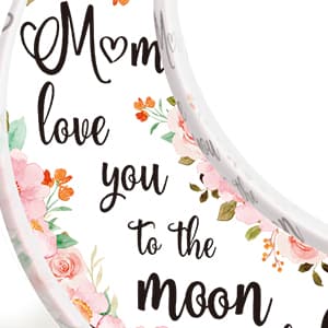 Gifts for Mom, Mom Christmas Gifts from Daughter Son, Christmas Gifts for Mom - Thanksgiving Presents for Mom - Acrylic Moon Shaped Decorative Plaque Gifts.