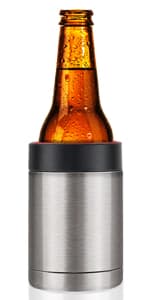 Stepstall Can Cooler Beer Bottle Holder with Beer Opener, 4-in-1 Design Slim Can Beer Bottle Insulators, Double Walled Stainless Steel Insulated, 12 OZ Beer Gifts for Men Father(Black American Flag)