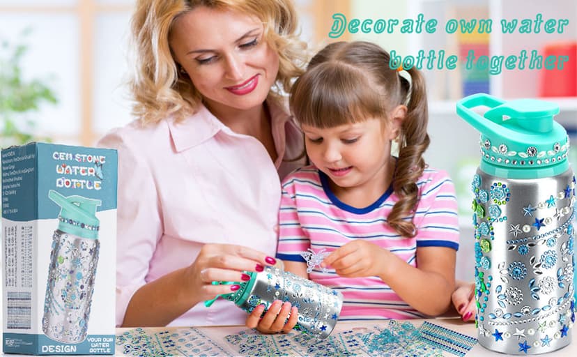 Gifts for Girls, Decorate Create Your Own Water Bottle Kits for Girls, Fun DIY Arts and Crafts Kits Supplies Toys for Kids Ages 4-6-8-10-12, Birthday Gifts Ideas for Girls Back to School Christmas