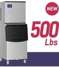 Commercial Ice Maker Machine 500LBs/Day with Filter, 250LBs Storage Bin, SECOP Compressor&ETL Approval Industrial Ice Machine, Auto-Cleaning, Ice Ready in 8-20mins, Cafe/Bar/Business/RST.