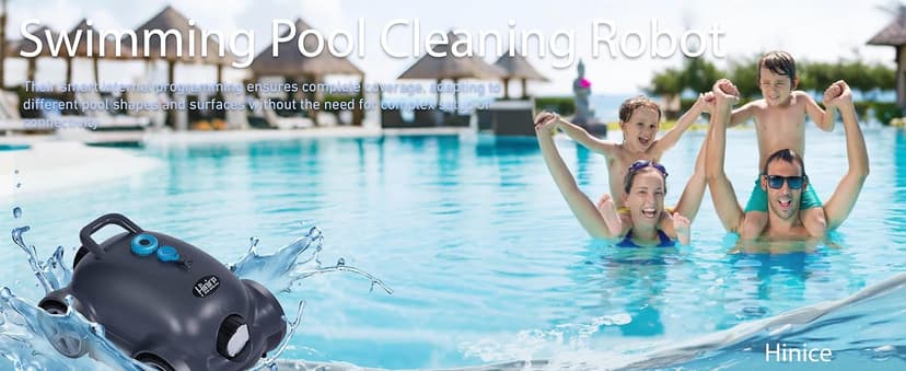 Cordless Robotic Pool Cleaner,Automatic Pool Vacuum Robot for In-Ground/Above Ground Pools,150 Min Runtime, IPX8 Waterproof, 2200 Sq Ft Coverage (Dark Grey)