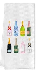 Christmas Wine Kitchen Towels - Hand, Dish, and Tea Towels for Wine Lovers - Funny Gift for Women - 16 X 24