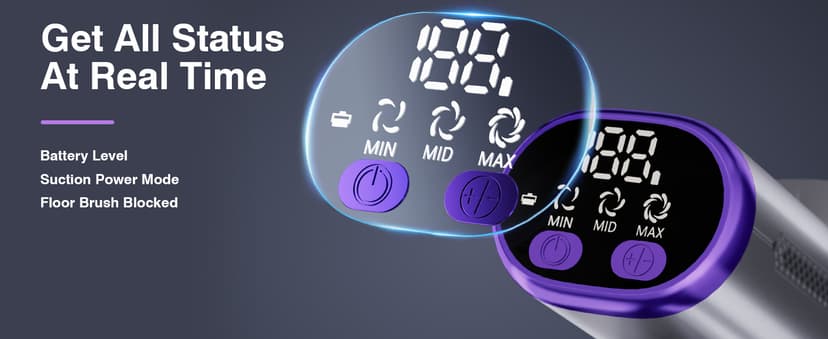 Cordless Vacuum Cleaner, 580W 50Kpa Powerful Stick Vacuum, Up to 70Mins Rechargeable Battery, Vacuum Cleaners for Home Anti-Tangled Lightweight Handheld for Hardwood Floor, Carpets, Pet Hair