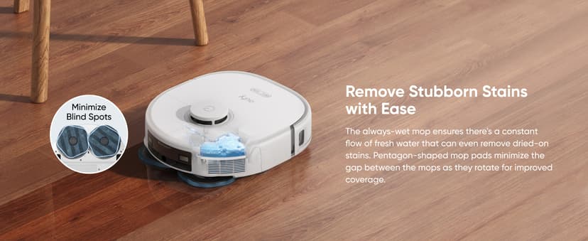 eufy X10 Pro Omni Robot Vacuum and Mop Combo, Incredible Suction, Dual Mops with 12 mm Auto-Lift and Carpet Detection, AI Obstacle Avoidance, Auto Mop Washing&Drying, Self-Emptying, White