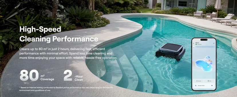 Beatbot iSkim Cordless Robotic Pool Skimmer with 9L Filter Basket, 24/7 Cleaning Solar Powered, 10000mAh Battery, 28-Hour Runtime, Auto Return, Smart Obstacle Avoidance, APP Control -Navy Blue