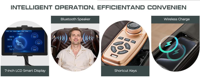 4D Massage Chairs Full Body,Zero Gravity SL-Track Shiatsu Massage Chair Recliner,Core Heating,20 Massage Techniques,Deep Yoga Stretch,Foot Rollers, Ai Voice,Touch Screen,Wireless Charging