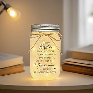 Best Friend Birthday Gifts for Women, Mason Jar Night Lights - Christmas Mother's Day Birthday Gifts for Women Friendship
