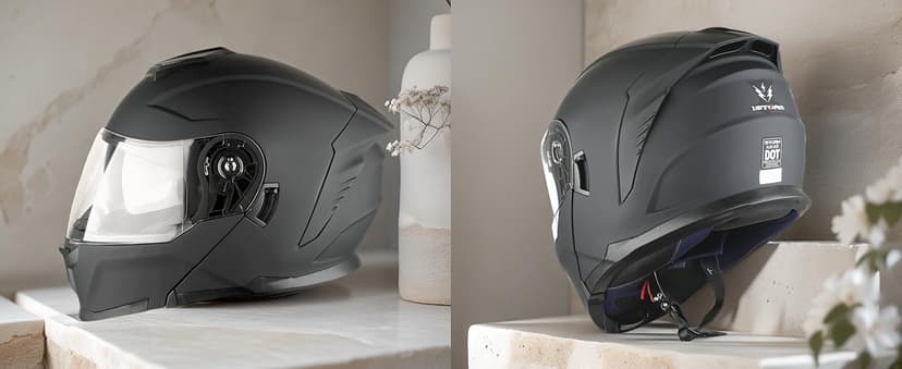 1Storm Motorcycle Street Bike Modular/Flip up Dual Visor Sun Shield Full Face Helmet HJK920