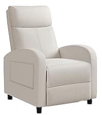 JUMMICO Recliner Chair Adjustable Home Theater Single Recliner Sofa Furniture with Thick Seat Cushion and Backrest Modern Living Room Recliners (Fabric, Aurora Grey)