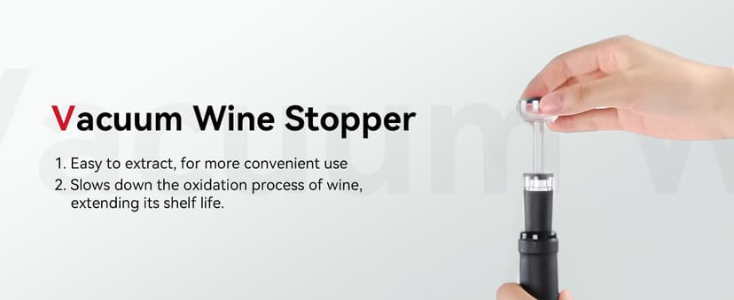 Rechargeable Electric Wine Gift Set - Aerator, Vacuum Stoppers, Foil Cutter and Bottle Opener for Home Bar and Outdoor Parties