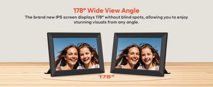 BIGASUO Digital Picture Frame, 10.1" Frameo Digital Frame WiFi with 32GB Memory, 1280x800 IPS Touch Screen, Send Photos/Videos from Your Phone Anywhere, Photo Gifts for Parents and Grandparents