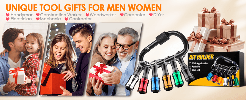 Bit Holder Stocking Stuffers for Men Gifts for Christmas Gifts for Men Who Have Everything Tools for Men Magnetic Drill Bit Holder Keychain Cool Gadgets White Elephant Gifts for Adults Dad Husband Him