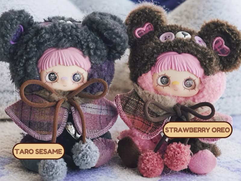 CALEMBOU Plush Blind Box Pendant, Kawaii Maymei Tiny Bear Cookie Series Stuffed Blind Box Keychain, Kawaii Mystery Vinyl Plush Bag Charms Collectible for Birthday Christmas B0FZ94D196