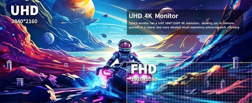 ZZA 32 Inch Curved Monitor 4K, 60HZ UHD (3840 * 2160P) 3000R VA Panel, Gaming Monitor with AMD Freesync, 100% sRGB HDR10 Wall Mountable (HDMI 2.0/DP 1.4 * 2)
