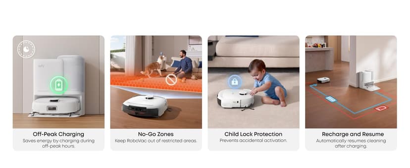 eufy Robot Vacuum E25, HydroJet System with Roller Mop, 20,000 Pa Turbo Suction, All-in-One Robot Vacuum and Mop Combo, Edge-to-Corner Cleaning, Zero-Tangle Design, AI Obstacle Avoidanced, White