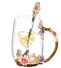 OEAGO Gifts for Mom Women Stocking Stuffers for Women Christmas Glass Coffee Enamels Mug Valentines Gifts for Her Girlfriend Wife Best Birthday Valentine's Mothers Day from Daughter Son Tea Cup