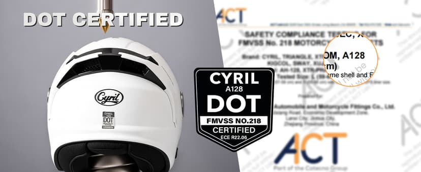 CYRIL Modular Motorcycle Helmet DOT, Flip Up Full Face Men Women, Glasses Compatible Dual Visor, Quick Release Shield, Bonus Smoke Visor & Bag for Street Bike ATV UTV Scooter Cruiser