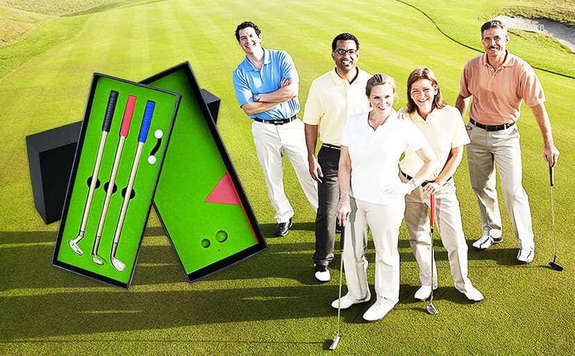 Golf Pen Set & Mini Desktop Golf Putting Green Game - Gifts for Adults, Kids, Dad, Mom, Men, Women, Boss, Coworkers, Teen Boys - Funny Office Desk Toys and Unique Christmas Stocking Stuffers Gifts