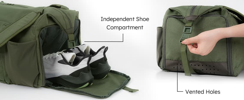 kookoomia Gym Bag for Men with Shoes Compartment and Wet Pocket Convertible Duffle Bag and Gym Backpack Waterproof Sports Bags for Men with 2 Bottle Holders Multipurpose Weekender Overnight Bag -Black