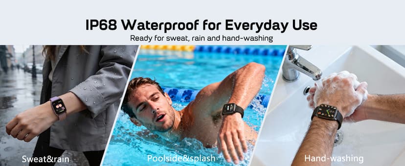 MorePro Fitness Tracker with 24/7 Heart Rate & Blood Pressure Monitor, Blood Oxygen & Sleep Tracker, Smart Watch with Step Calorie Counter, IP68 Waterproof Activity Tracker for Women Men Android iOS