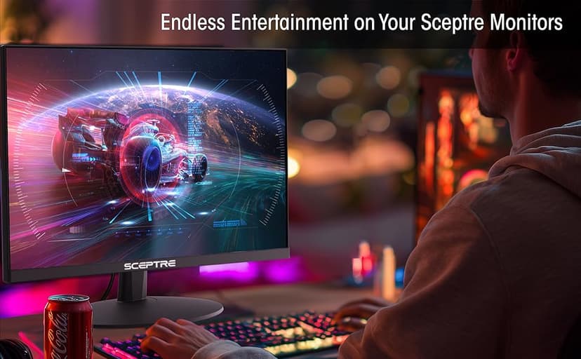 Sceptre New 22-Inch Gaming Monitor, FHD 1080p, Up to 144Hz, HDMI, DisplayPort, Built-in Speakers, Machine Black (E225W-FW144 Series, 2026)