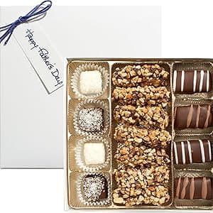 Kosher Chocolate Candy Gift Assortment - Gourmet Assorted Chocolates for Father's Day - Dark Chocolate Gift for Dad, A Thank You Gift for Teacher - Hanukkah Chocolates Gift Box.