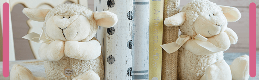 Stephan Baby Ultra Soft and Huggable Musical Praying Woolly Lamb, Pink, 11 inch