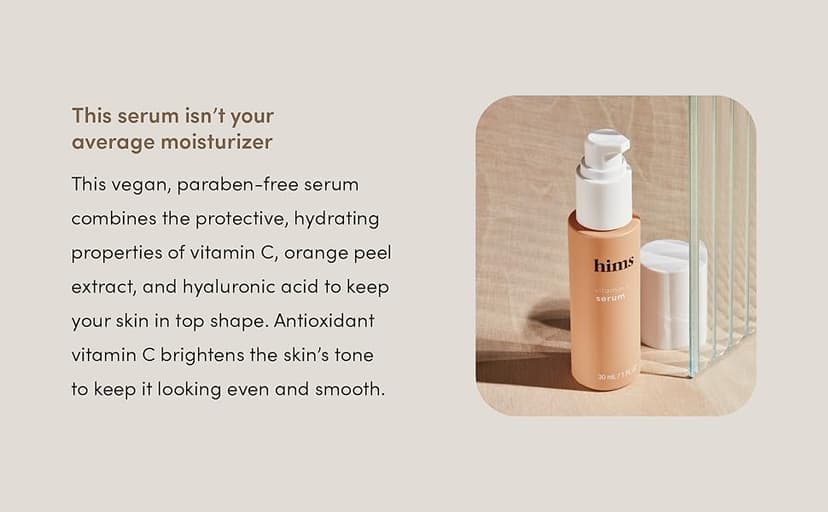 hims Vitamin C Serum for Men - Brightens, Evens Skin Tone, Reduces Wrinkles - Highly Concentrated Anti-Aging Vitamin C Face Serum for Men - 1 fl oz