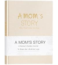 Artmag What I Love about Mom Fabric Book Fill-in-the-Blank Love Journal for Mom Birthday Mother's Day Christmas Gifts Stocking Stuffer for Mother Beige