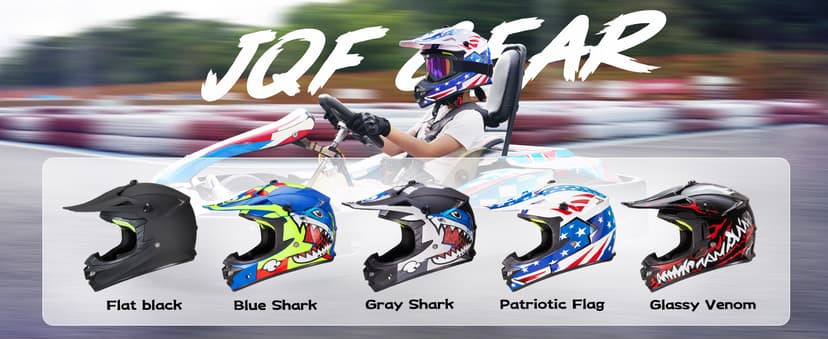 Youth Kids Dirt Bike Helmets Motocross Offroad ATV BMX MX Dirtbike Motorcycle Helmet J-01 with Goggles and Gloves DOT Approved