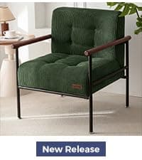 MAXYOYO Accent Chair with Ottoman Adjustable Backrest, Tufted Living Room Chair Upholstered Lounge Chair with Footrest Set, Modern Chair Cozy Reclining Chair for Reading Room, Green
