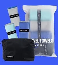 Acteon Microfiber Gym Towels 5 Pack, Quick Dry Silver ION Odor-Free Sweat Towel, Super Absorbent Fast Drying for Men & Women, Workout, Yoga, Running, Hiking, Travel – 16x30.5 Inch