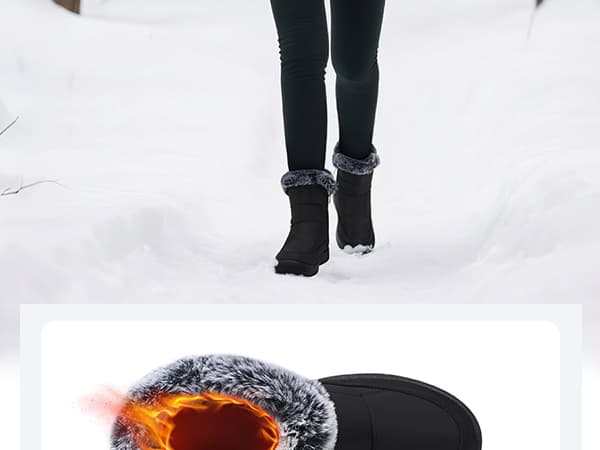 SHIBEVER Women's Snow Boots Winter: Waterproof Fur Lined Anti-Slip Ankle Booties Outdoor Comfortable Warm Women Snow Boot