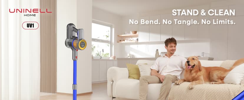 UNINELL HOME Cordless Vacuum Cleaner,45000Pa/450W Vacuum Cleaners for Home,60Mins Lightweight Stick Vacuum,Anti-Tangle & Wall Mount Charging,Vacuum Cordless for Hardwood Floor Carpet Pet Hair