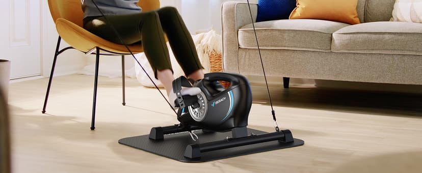 Under Desk Bike Pedal Exerciser, Quiet Magnetic Mini Exercise Bike with MERACH App for Arm, Leg Recovery, Physical Therapy, Smooth Foot Desk Cycle