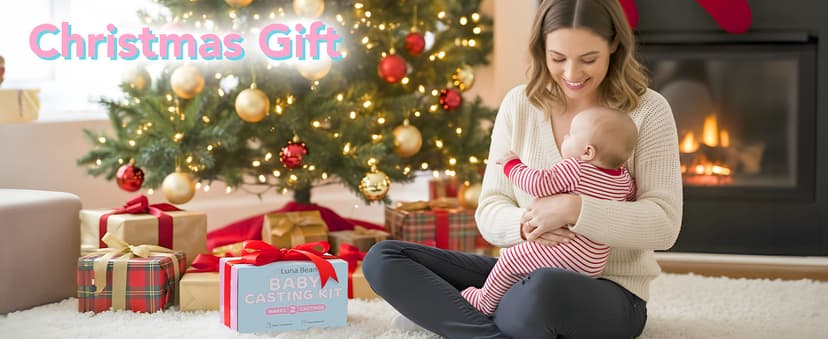 The original baby casting kit - captures newborn hand & foot forever. Non-toxic, safe, easy - perfect new mom gift Luna Bean Baby Casting Kit - Hand & Foot Keepsake Mold, 2pc, New Mom Gift B0DPLBNZNG