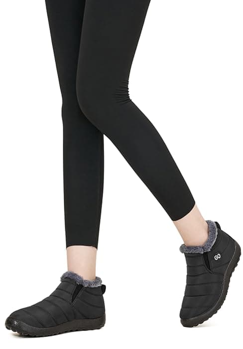 HARENCE Womens Winter Boots Comfort Snow Warm Fur Lined Outdoor Waterproof