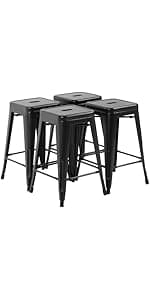 BestOffice Bar Stools Set of 2, Adjustable PU Leather Swivel Barstools, Modern Counter Stools with Back and Footrest, Counter Height Barstools for Bar, Kitchen and Dining Room
