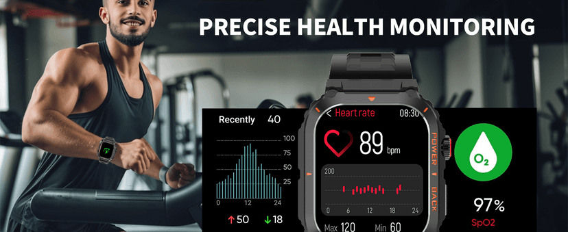 Military GPS Smart Watch for Men with Offline Map/Air Pressure/Altitude/Compass,smart Watch for Android Phones and iPhone,Waterproof Fitness Tracker with Blood Oxygen/Heart Rate/Sleep/100+ Sport Modes