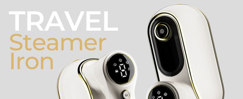 NIASSO Portable Travel Steamer, 1200W Handheld Fabric Steamer for Clothes, 4 Modes with LCD Display, Powerful Wrinkle Remover for Home & Travel, 150ml Water Tank, 10S Fast Heat-Up, 180° Swivel Handle