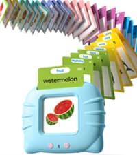 Montessori Language Learning Toys with 224 Words, Pocket Speech Therapy Toys, Sensory Learning Kit, Educational Toys for Kids Airbition Talking Flash Cards for Toddlers Ages 1‑4,224 Words English Blue B0CRYJB6GK