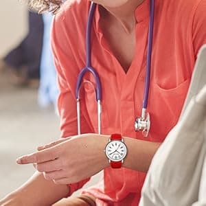 GOLDEN HOUR Waterproof Nurse Watch for Medical Professionals, Students Women Men - Military Time Luminouse Easy Read Dial, 24 Hour with Second Hand, Colorful Silicone Band