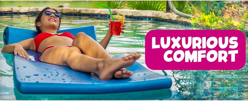 TRC Recreation Sunsation Vinyl Coated Foam Swimming Pool Float Mat Adult Lounger with Built-in Roll Pillow