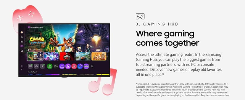 Samsung 32” Smart Monitor M7 (M70F) 4K UHD Display, Samsung Vision AI, Smart TV Apps, Gaming Hub, USB-C, HDMI and USB-A, Black, LS32FM702UNXZA, 2025