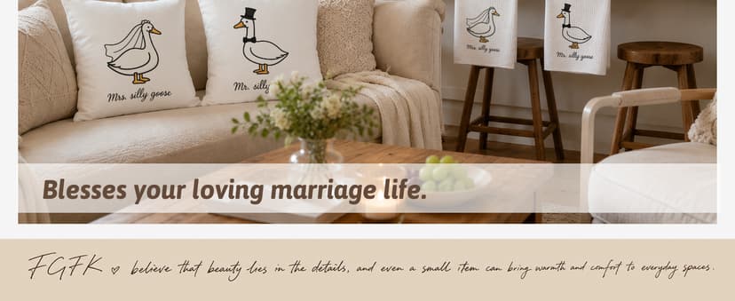 Funny Mr and Mrs Silly Goose Kitchen Towels, Wedding Gifts for Couples Newlyweds Dish Tea Towels for Kitchen Decor, Just Married Gifts Decorative Hand Towels for Bathroom, 16x24 Inch Set of 2 B0F53MV9ZY