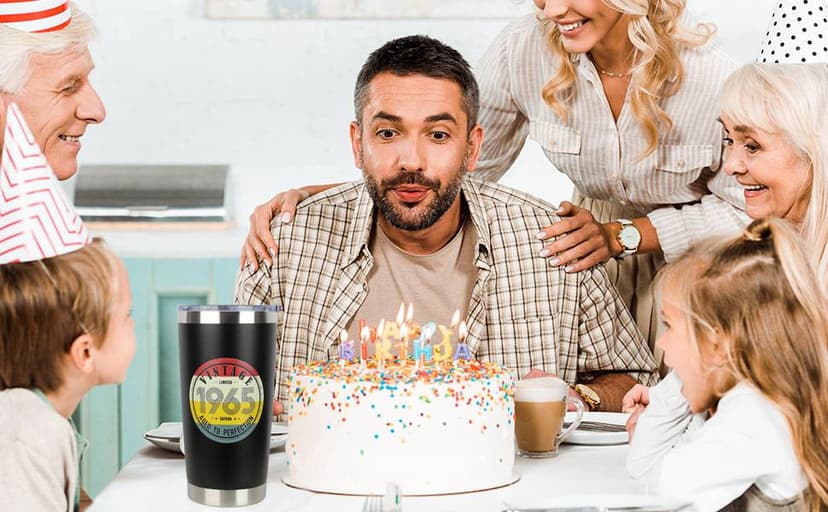 60th Birthday Gifts for Women Men - 1965 60th Birthday Decorations Gifts Ideas for Her Him - 60 Year Old Birthday Gift for Men Women Turning 60 Gift Ideas - 20oz Stainless Steel Tumbler